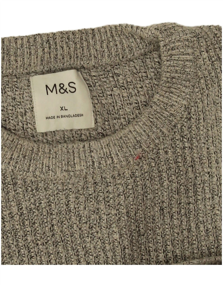 Marks & Spencer Męski sweter z okrągłym dekoltem XL, szary poliamid