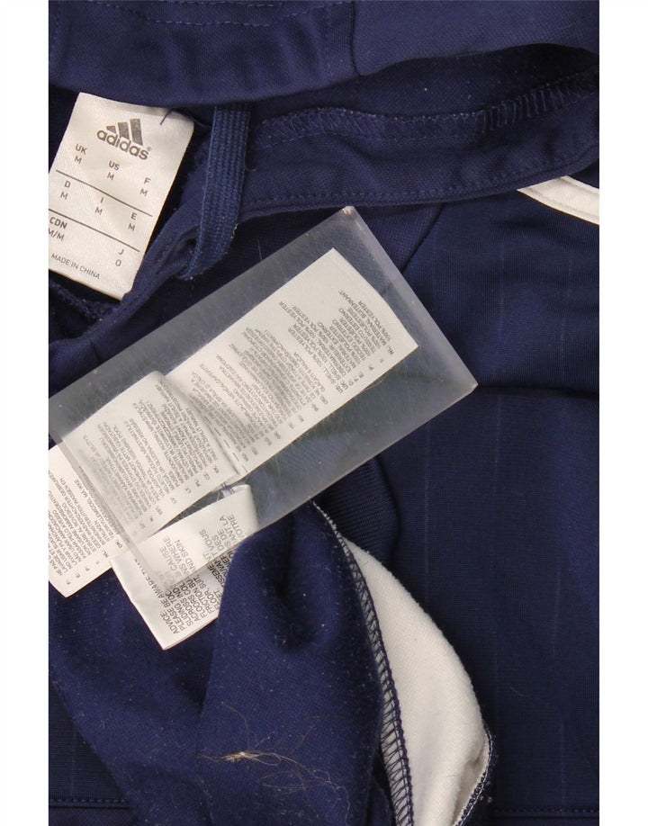 ADIDAS Mens Hoodie Jumper Medium Navy Blue Colourblock Polyester Vintage Adidas and Second-Hand Adidas from Messina Hembry 