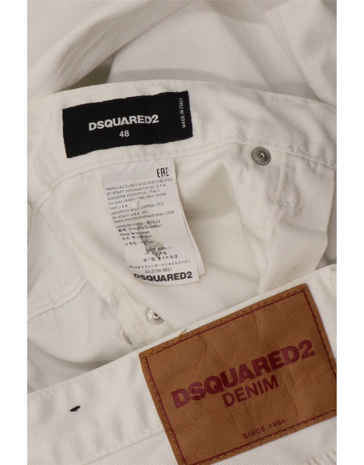 Dsquared2 Męskie dżinsy w trudnej sytuacji W36 L28 Biała bawełna
