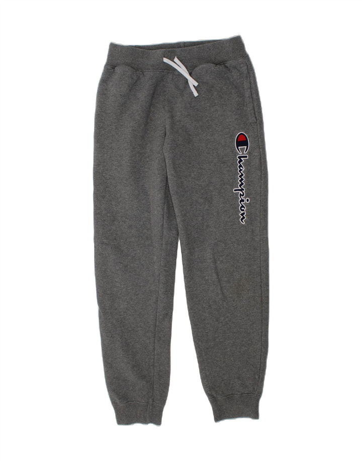 CHAMPION Boys Graphic Tracksuit Trousers Joggers 9-10 Years Medium Grey Vintage Champion and Second-Hand Champion from Messina Hembry 