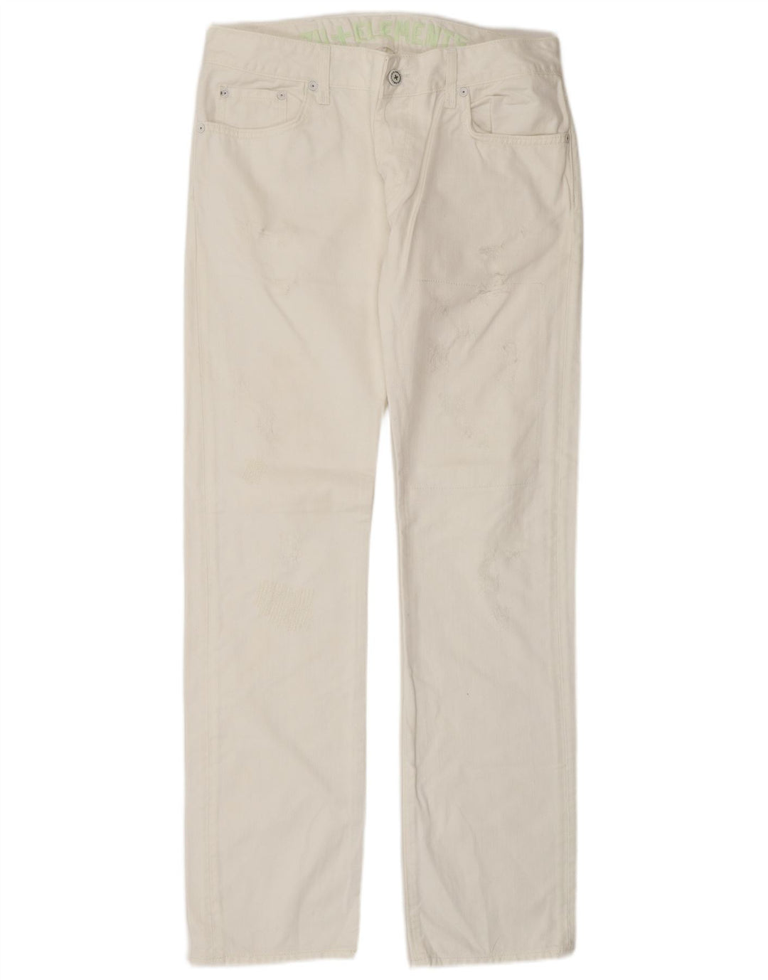 Damskie proste dżinsy ZU ELEMENTS W32 L34 Biała bawełna