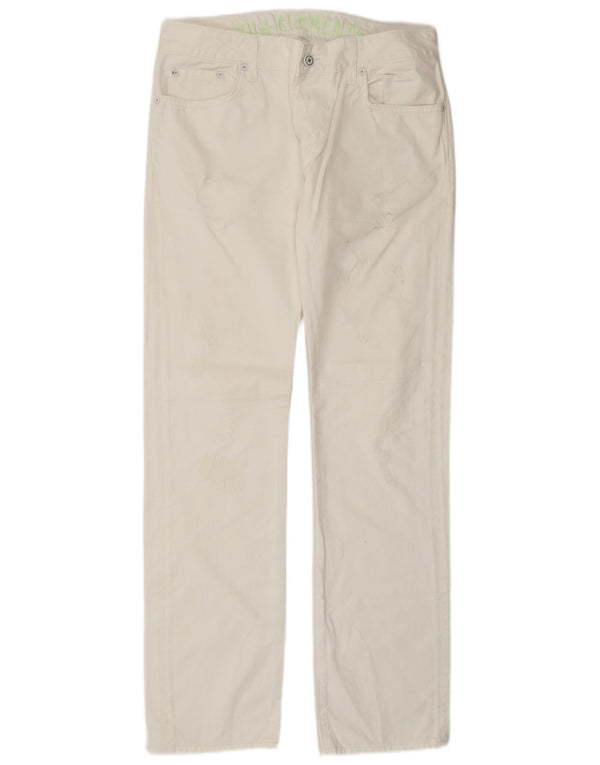 Damskie proste dżinsy ZU ELEMENTS W32 L34 Biała bawełna