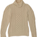 VINTAGE Womens Roll Neck Jumper Sweater UK 10 /12 Medium Off White Vintage Vintage and Second-Hand Vintage from Messina Hembry 