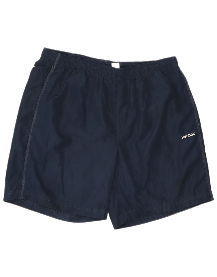 REEBOK Mens Sport Shorts XL  Navy Blue Polyester