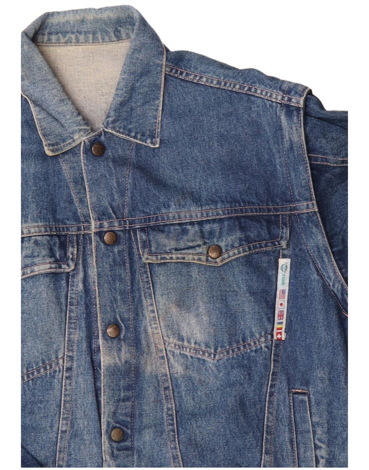 Vintage męska kurtka dżinsowa UK 40 duża niebieska bawełna