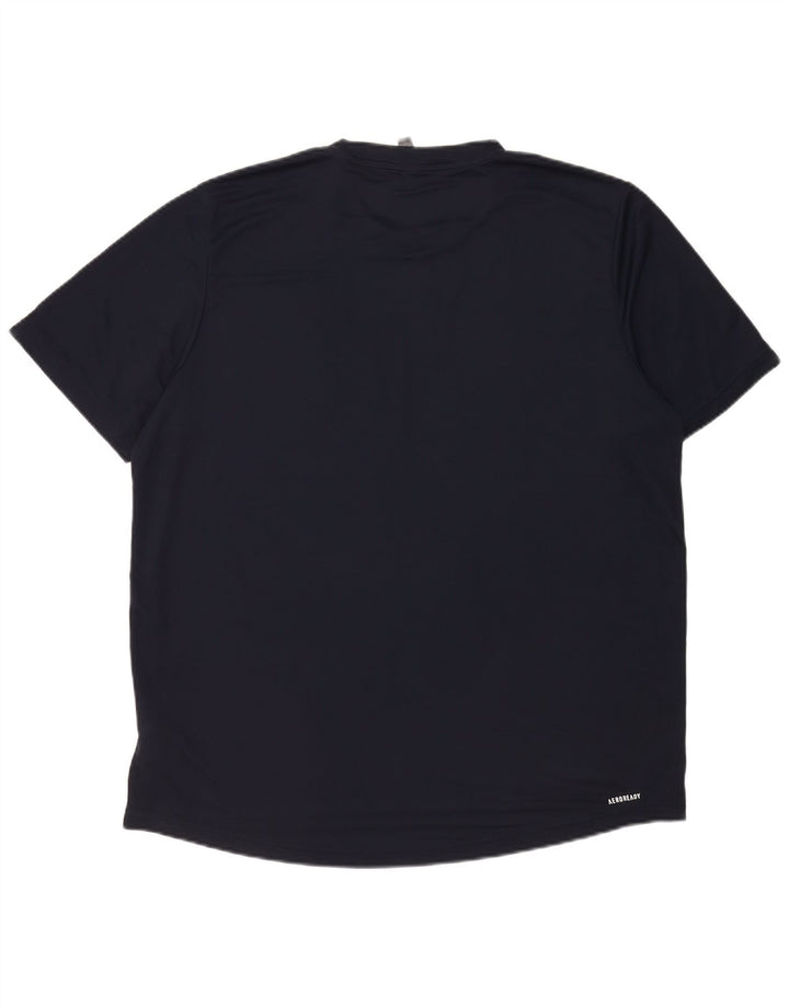 Koszulka męska Adidas Aeroready Top XL granatowa, poliestrowa