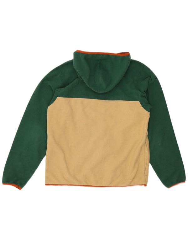 Chłopięca kurtka polarowa z kapturem Patagonia 13-14 lat XL, zielona, z blokami kolorów