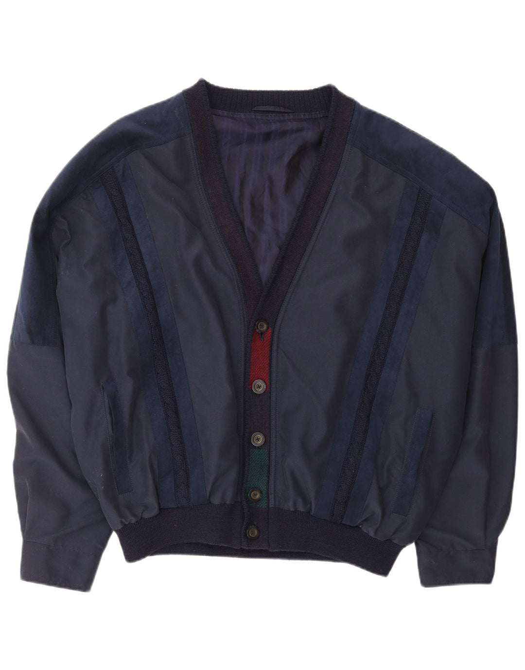 Męska kurtka bomberka VINTAGE UK 42 XL granatowa, poliestrowa