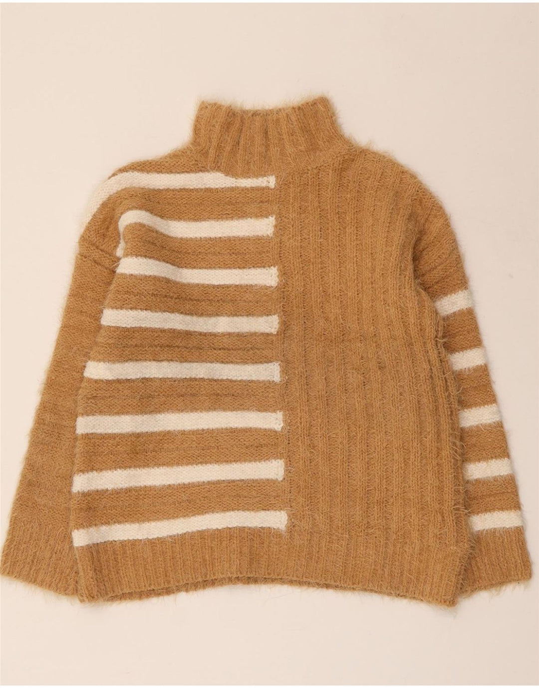 MARKS & SPENCER Damski sweter z golfem UK 10 Mały Brązowy