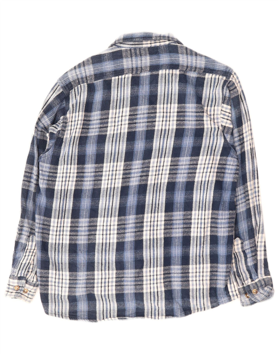 VINTAGE Męska koszula flanelowa w dużą niebieską kratę, bawełniana