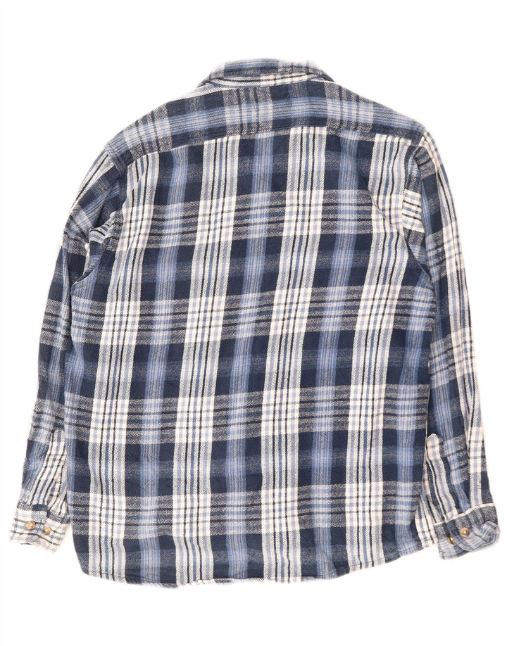 VINTAGE Męska koszula flanelowa w dużą niebieską kratę, bawełniana