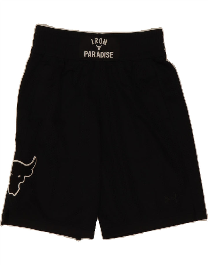 UNDER ARMOUR Boys Graphic Sport Shorts 9-10 Years Medium Black Polyester Vintage Under Armour and Second-Hand Under Armour from Messina Hembry 