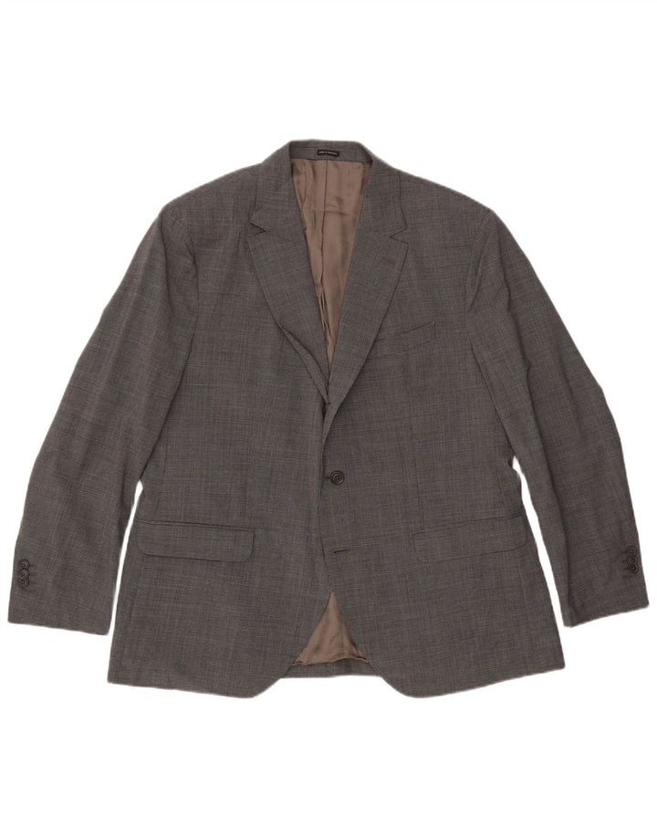 Męska marynarka zapinana na 2 guziki Massimo Dutti US 46 XL, szara wełniana kratka