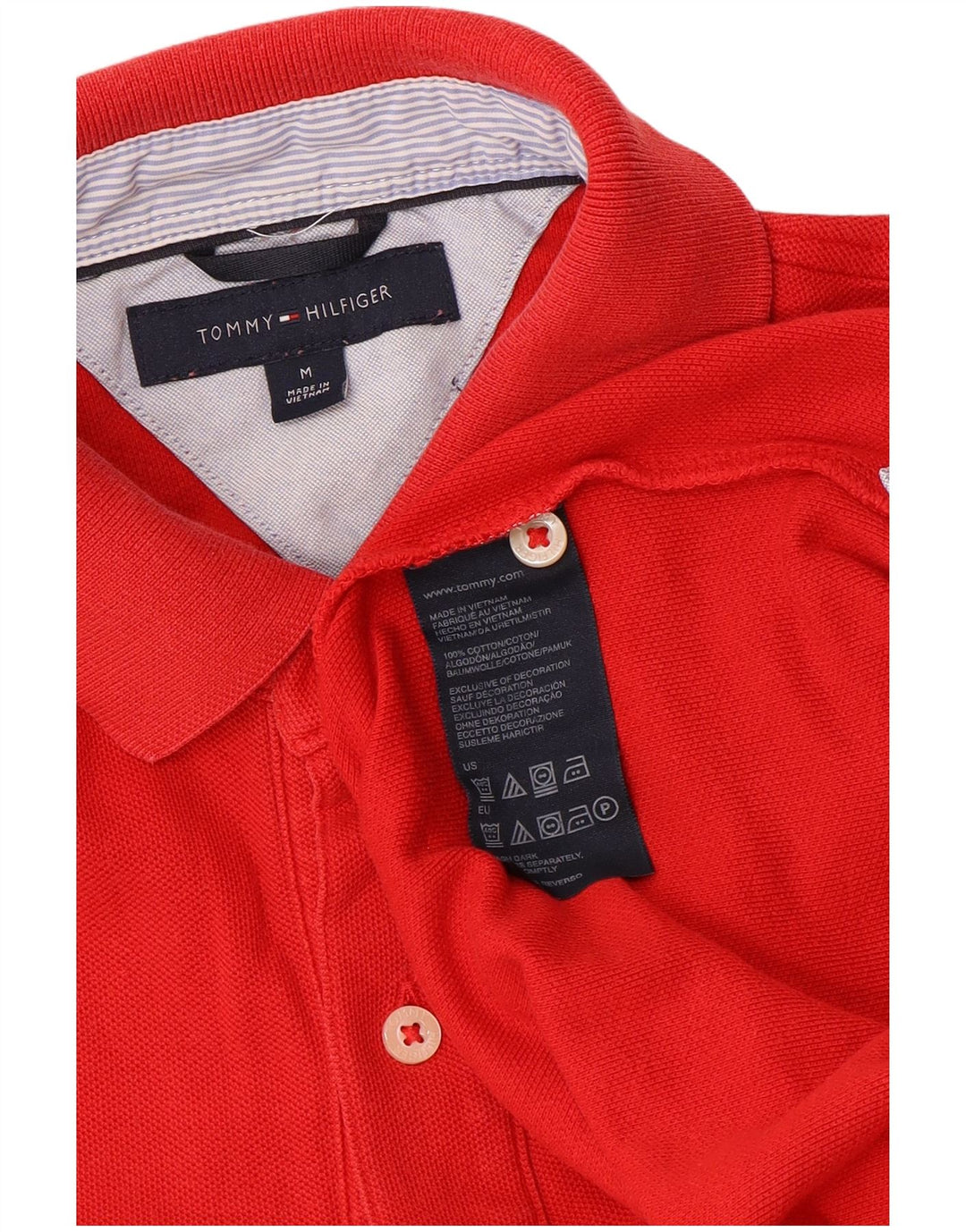 Męska koszulka polo TOMMY HILFIGER, bawełniana, w kolorze średnio czerwonym