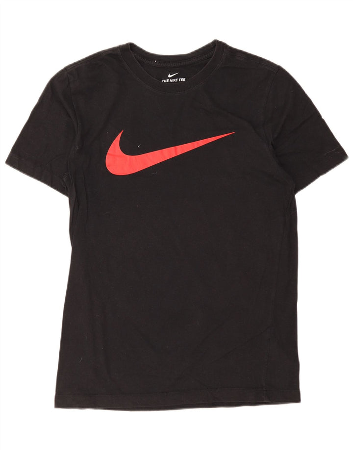 Męski T-shirt z grafiką Nike, mały, czarny, bawełniany