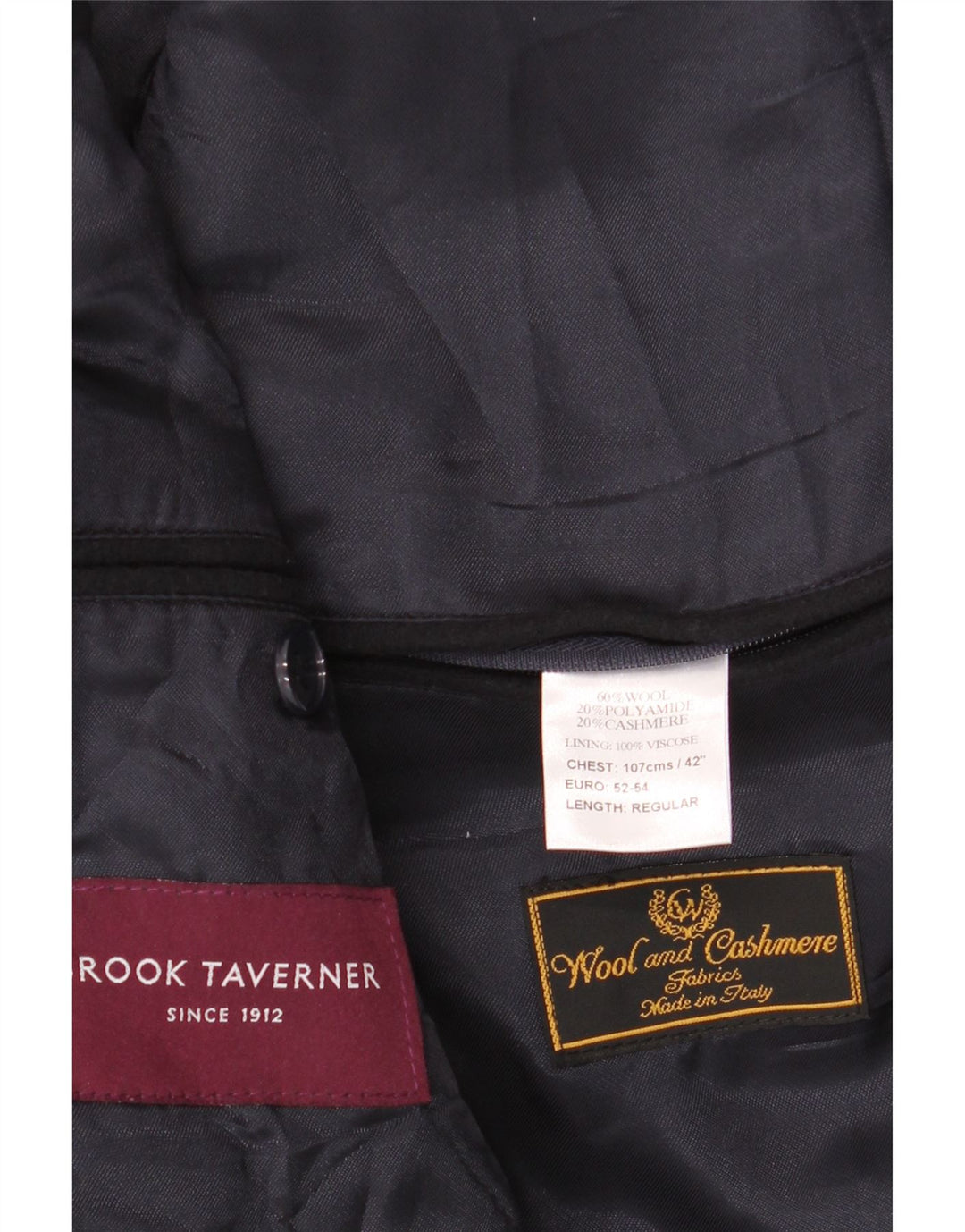 BROOK TAVERNER Płaszcz męski UK 42 XL, czarna wełna