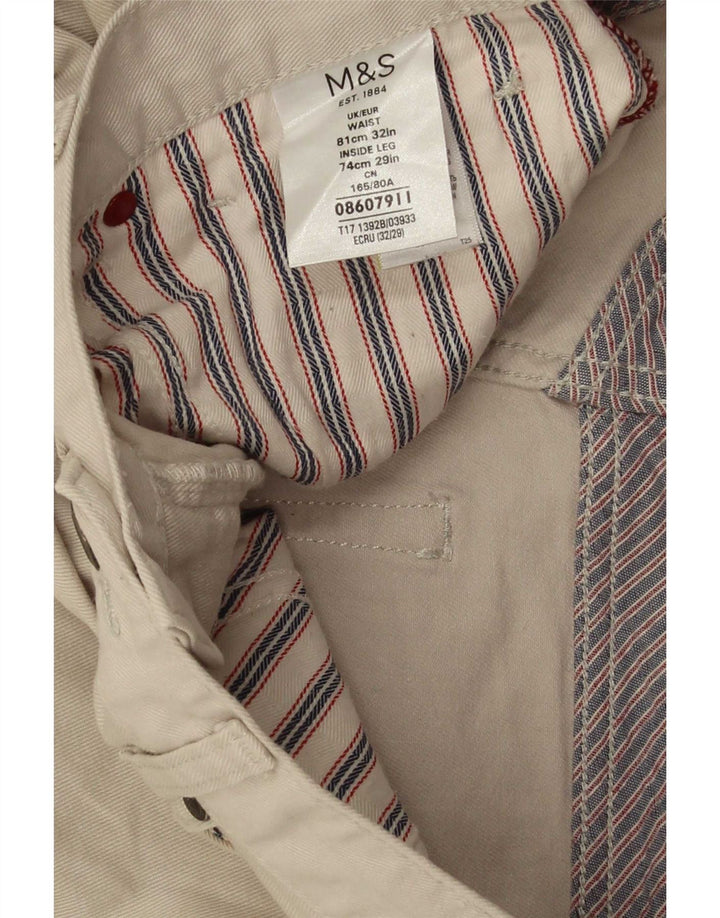 Męskie spodnie codzienne Marks & Spencer Bootcut W32 L29 Beżowa bawełna
