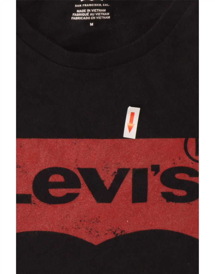 Męska koszulka z grafiką Levi's, średnia czarna bawełna
