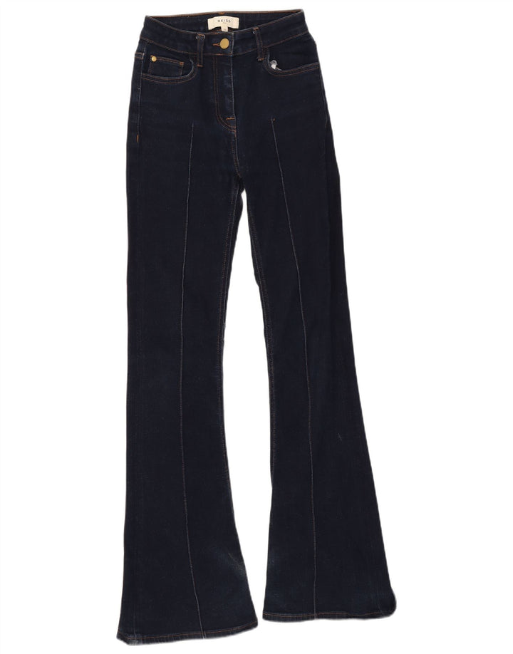 Damskie jeansy rozkloszowane Reiss W25 L31 Granatowa bawełna