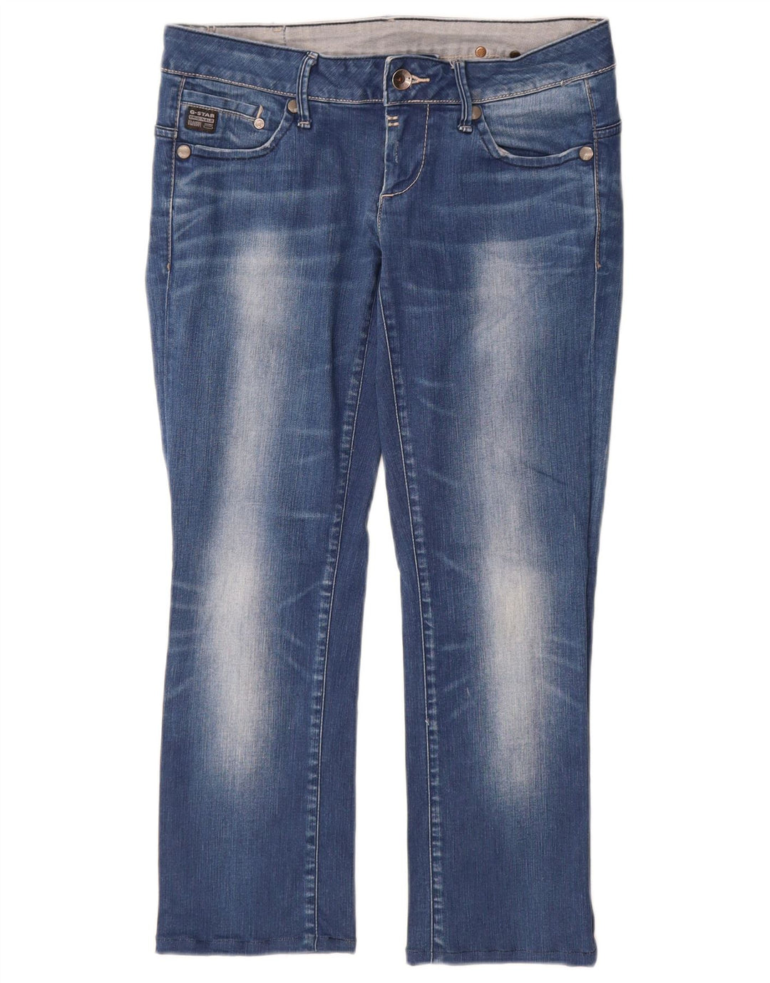 Damskie jeansy slim z niską talią G-Star W30 L27 Niebieskie