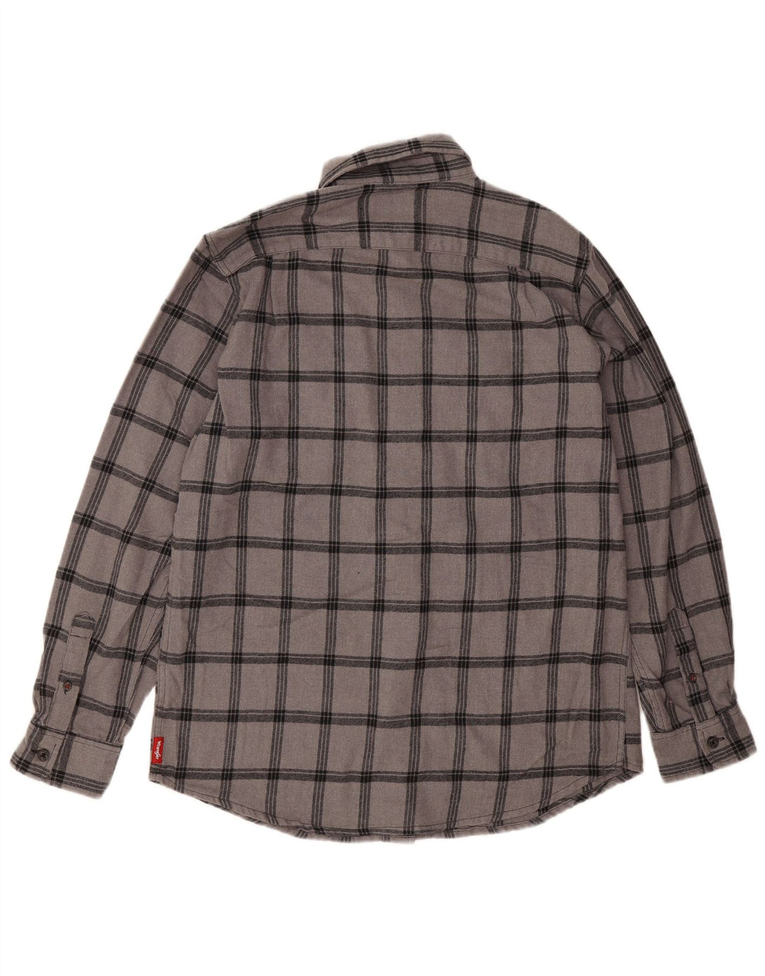 Koszula flanelowa męska Wrangler, bawełniana w szarą kratę