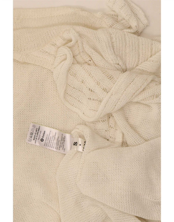 Marks & Spencer Damski sweter z falbanką z przodu, otwarty, UK 16, duży, biały
