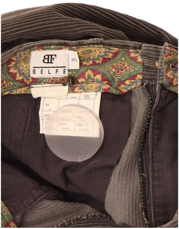 Męskie sztruksowe spodnie BELFE o luźnym kroju IT46 Small W30 L28 Szare