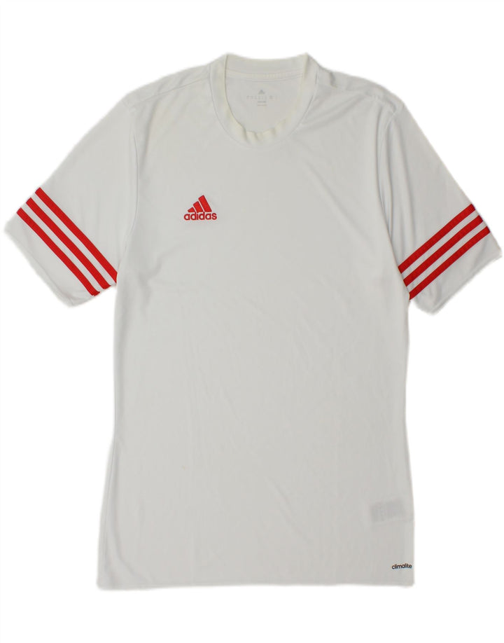 Adidas Męski T-shirt Climalite Top Średni Biały Poliester