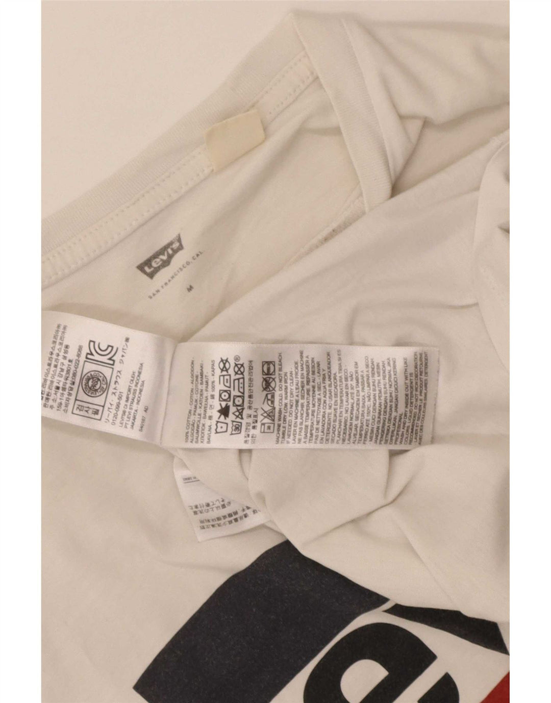 Męska koszulka z grafiką Levi's, średnia, biała bawełna