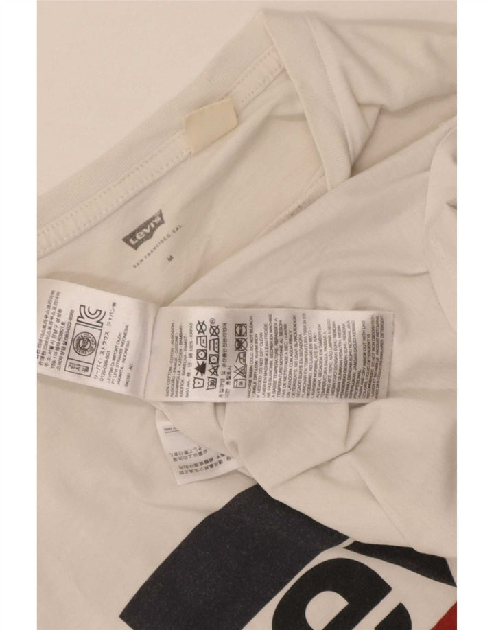 Męska koszulka z grafiką Levi's, średnia, biała bawełna