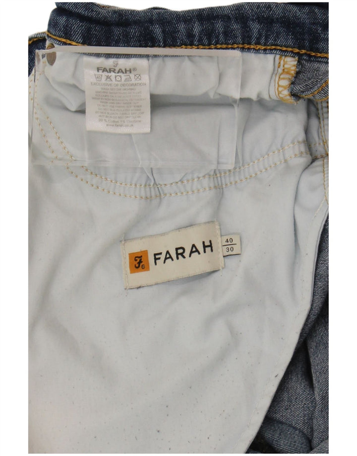 Męskie jeansy slim fit Farah W40 L30 Niebieskie bawełniane