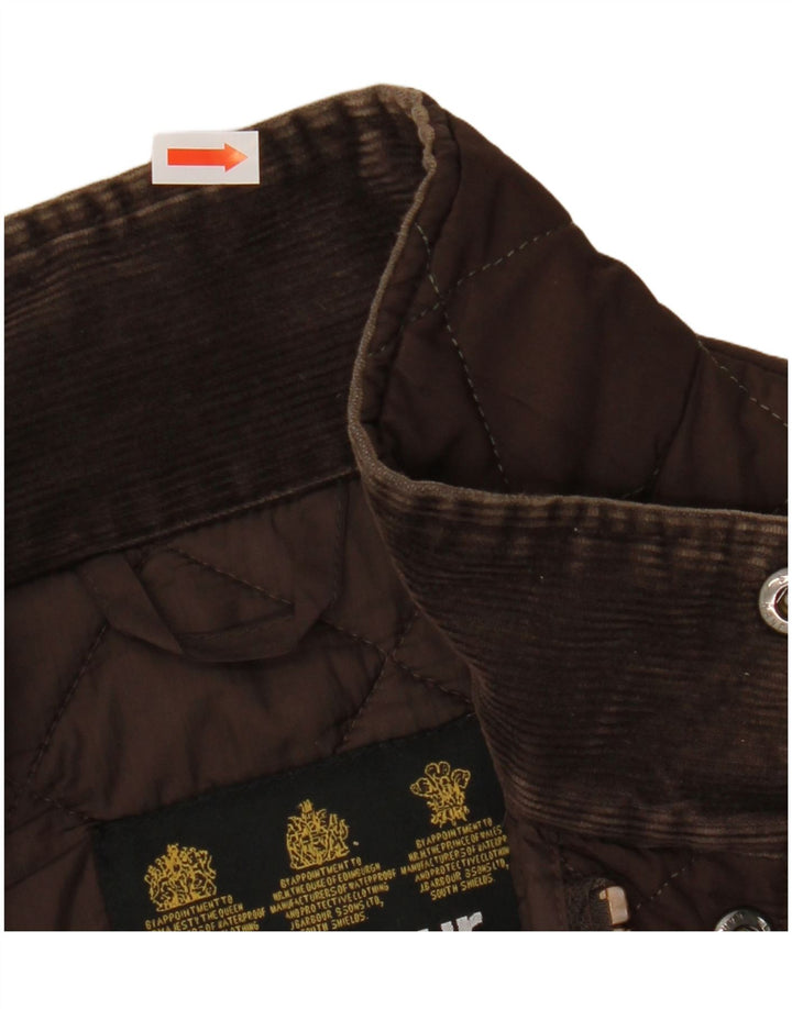 Męska pikowana kurtka BARBOUR UK 40, duża, brązowa, poliestrowa