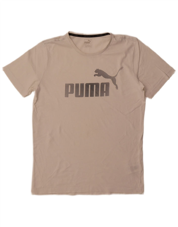 Męska koszulka z grafiką Puma, średnia, biała bawełna