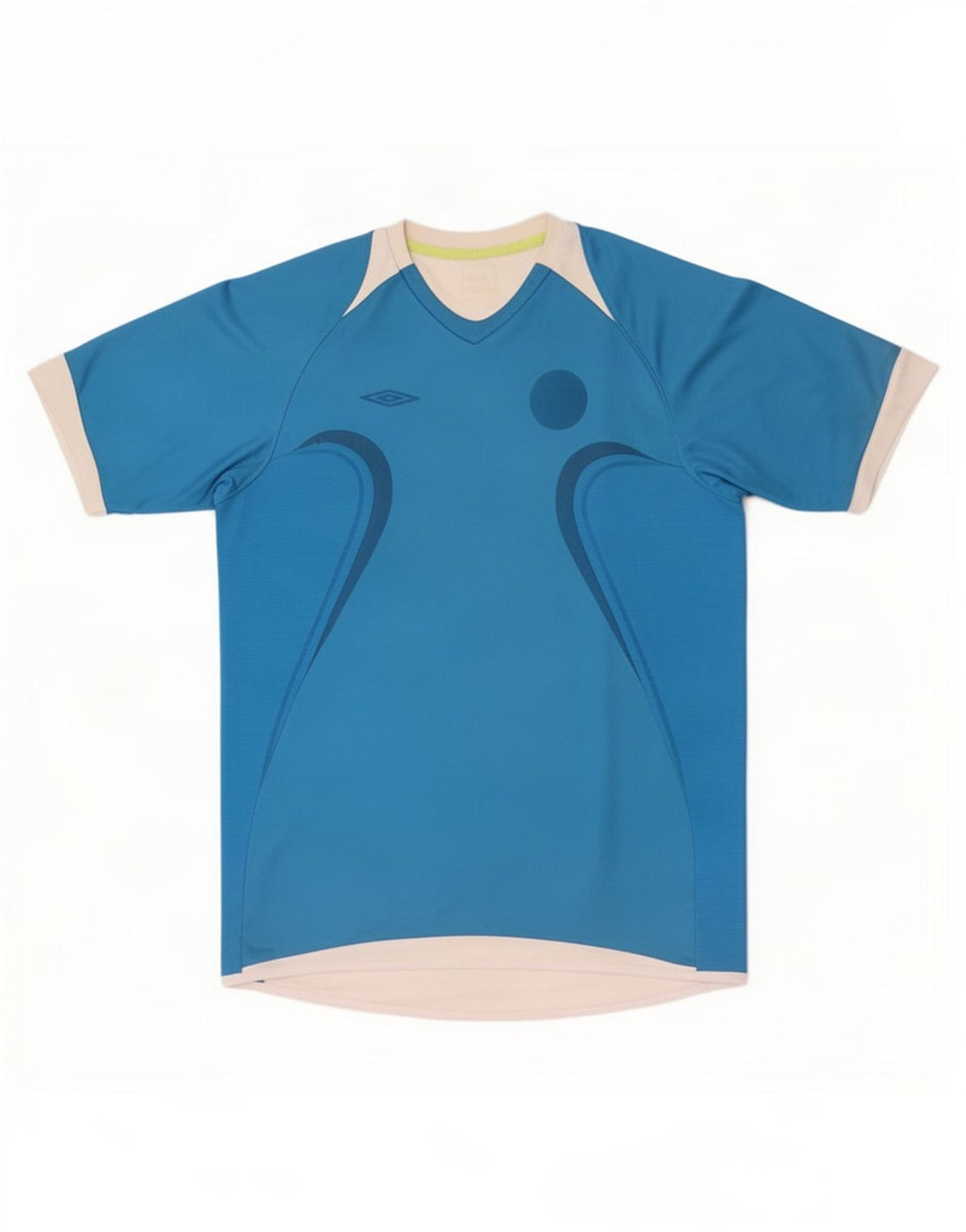 T-shirt męski Umbro Top, średni niebieski, poliester z blokami kolorów