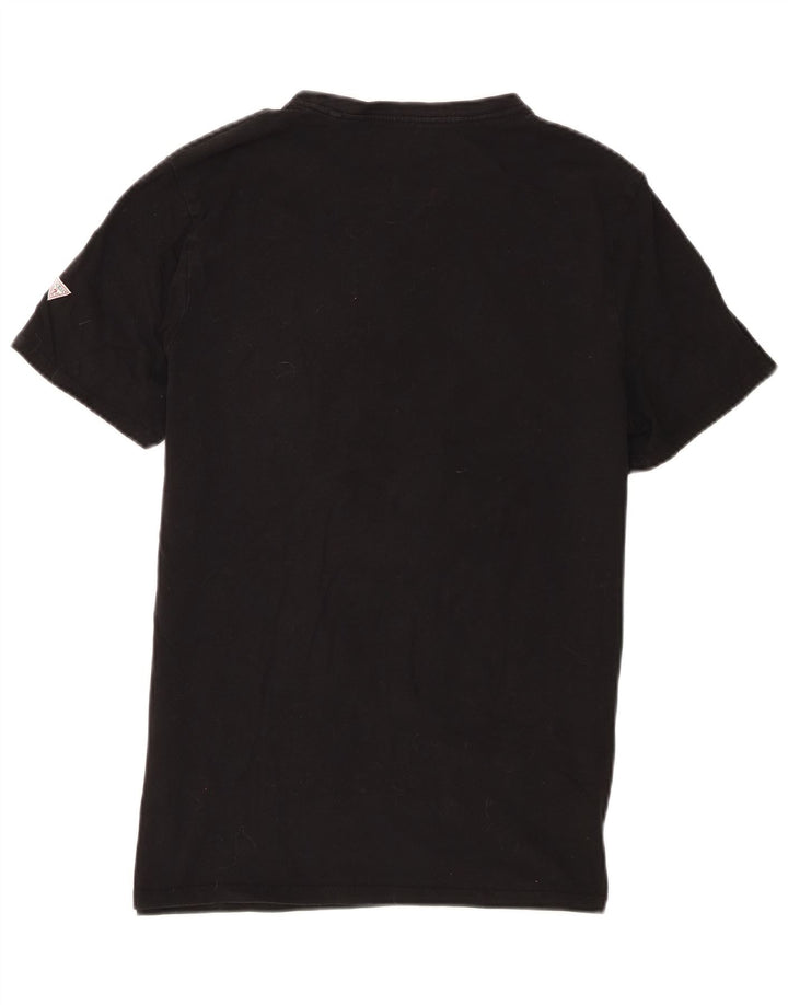 Męski T-shirt Guess Slim Fit z grafiką, duży, czarny