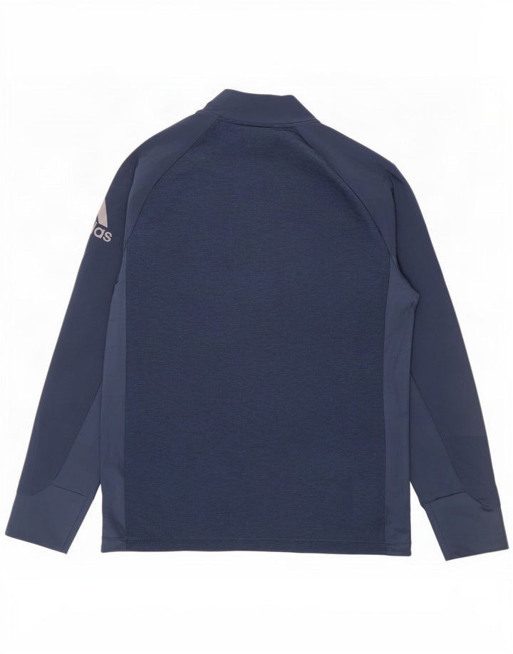 Męski dres Adidas z grafiką, top średni granatowy, blok kolorów