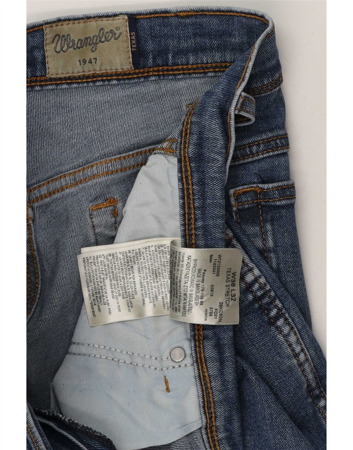 Męskie jeansy Wrangler Texas Stretch Straight W38 L32 Niebieskie, bawełniane