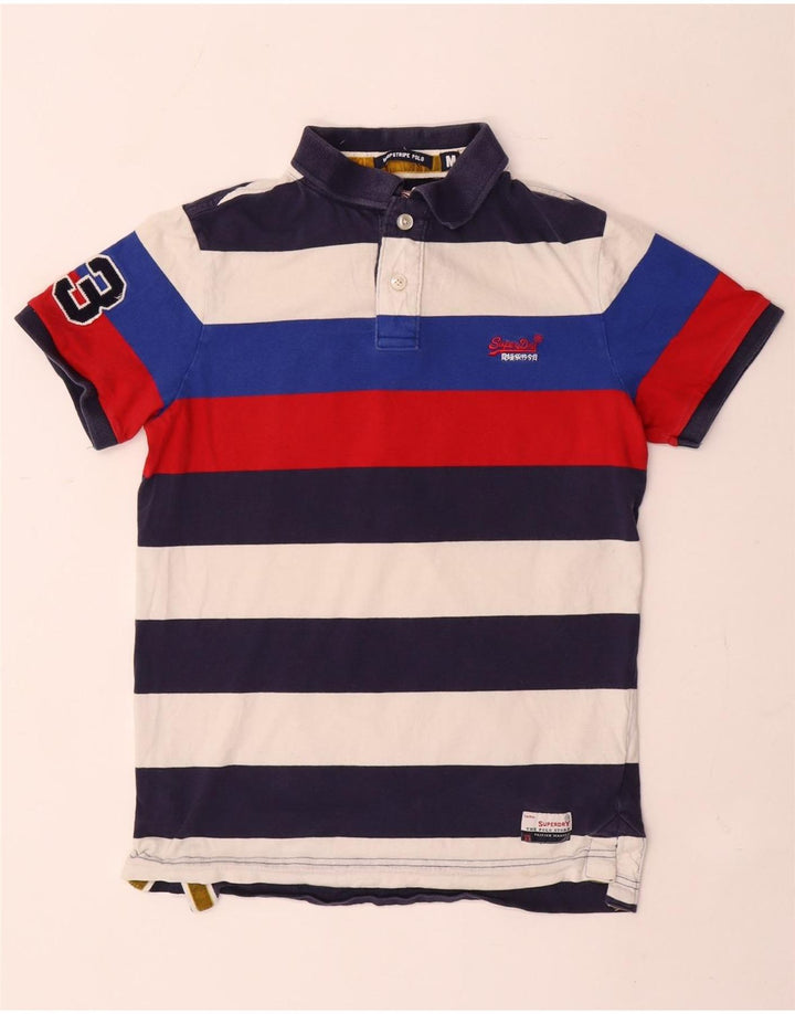 Męska koszulka polo Superdry z grafiką, średnia, wielokolorowa, bawełniana w paski