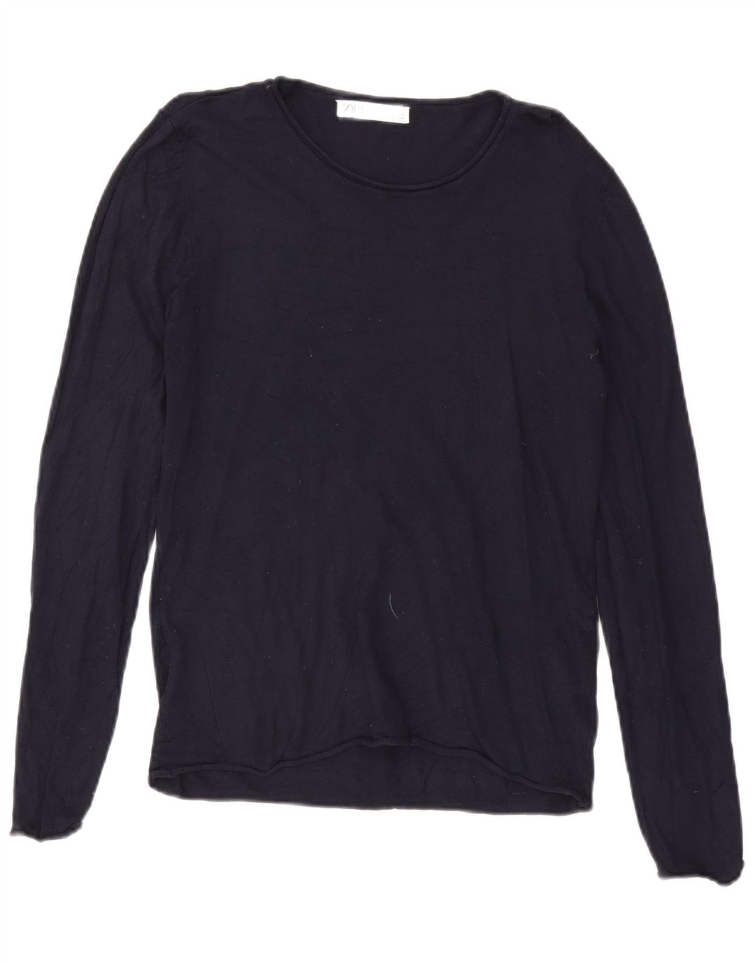 Damski top z długim rękawem Zara UK 18 XL Granatowa wiskoza