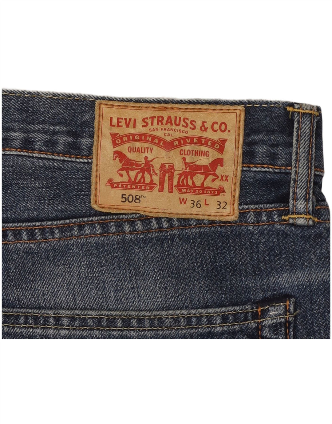 LEVI'S Mens 508 Tapered Jeans W36 L29  Blue Cotton