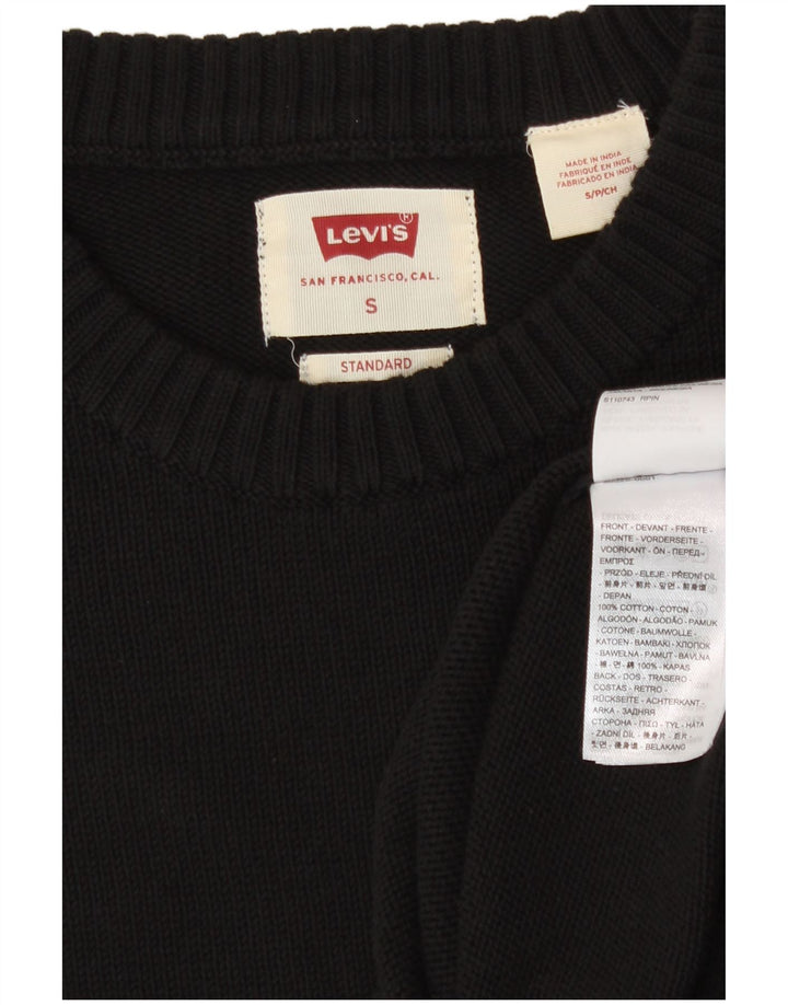 Męski standardowy sweter z okrągłym dekoltem Levi's, mały, czarny, bawełniany