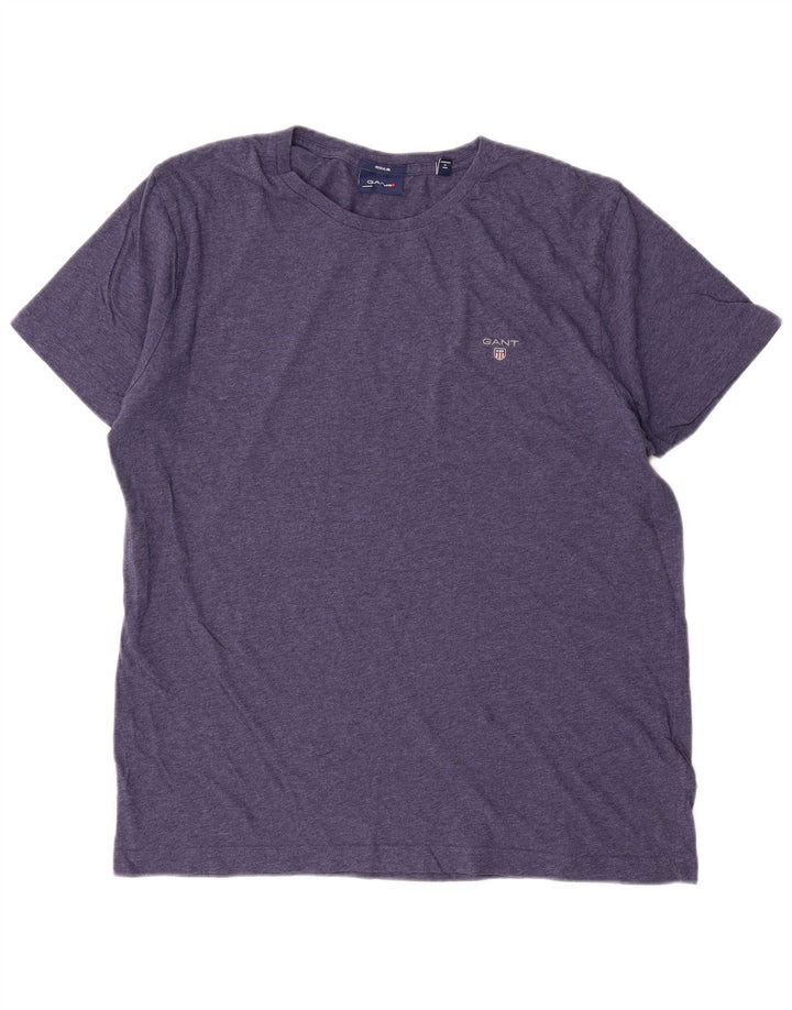 Męski T-shirt Gant Regular, duży, granatowy, bawełniany w cętki