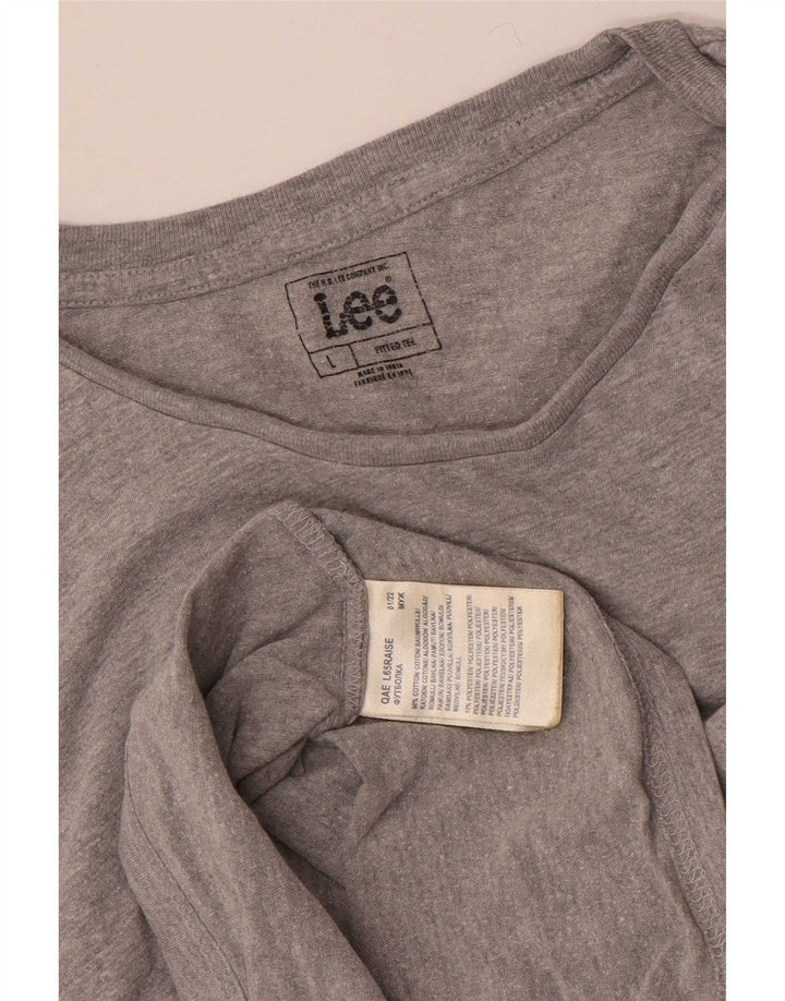Męski T-shirt Lee, duży, szary, bawełniany