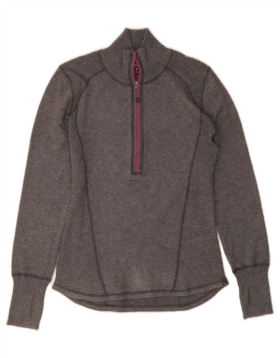 EDDIE BAUER Womens Zip Neck Sweatshirt Jumper UK 10 Small Grey Polyester Vintage Eddie Bauer and Second-Hand Eddie Bauer from Messina Hembry 