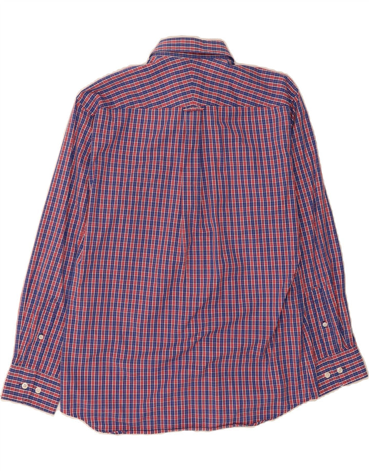 VINTAGE Mens Shirt Medium Blue Check Cotton Vintage Vintage and Second-Hand Vintage from Messina Hembry 