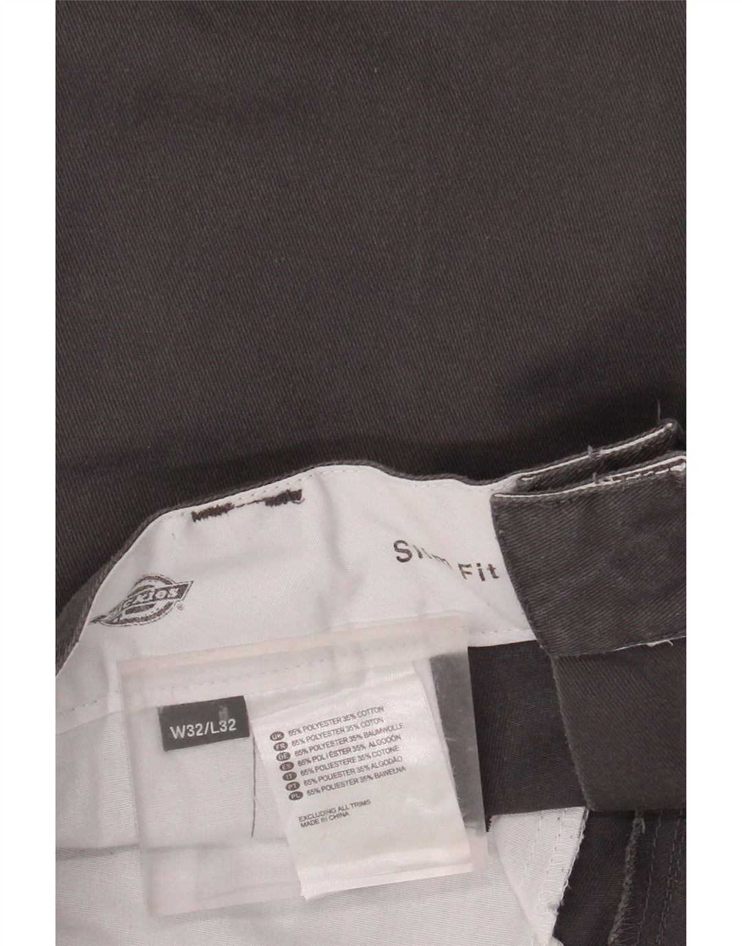 Męskie spodnie chino typu slim fit DICKIES W32 L32 Szary poliester