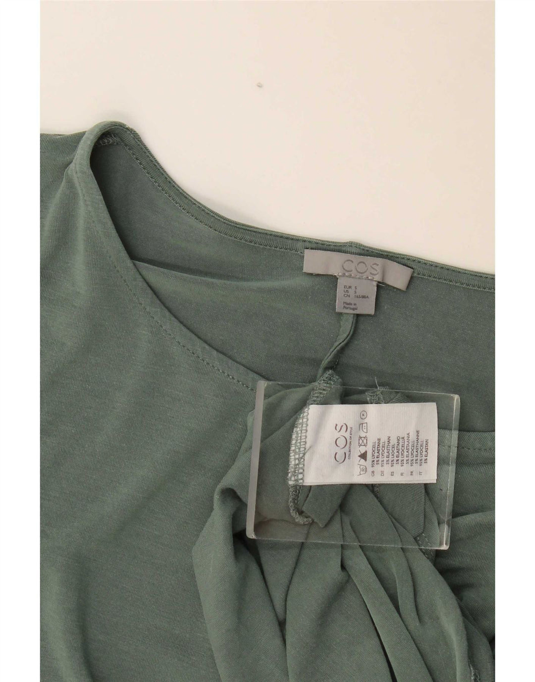Cos Damski top oversize z długim rękawem UK 10 Small Green Lyocell