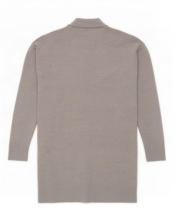 Damski sweter oversize Gap o długim kroju, UK 6 XS, szara wełna merynosów