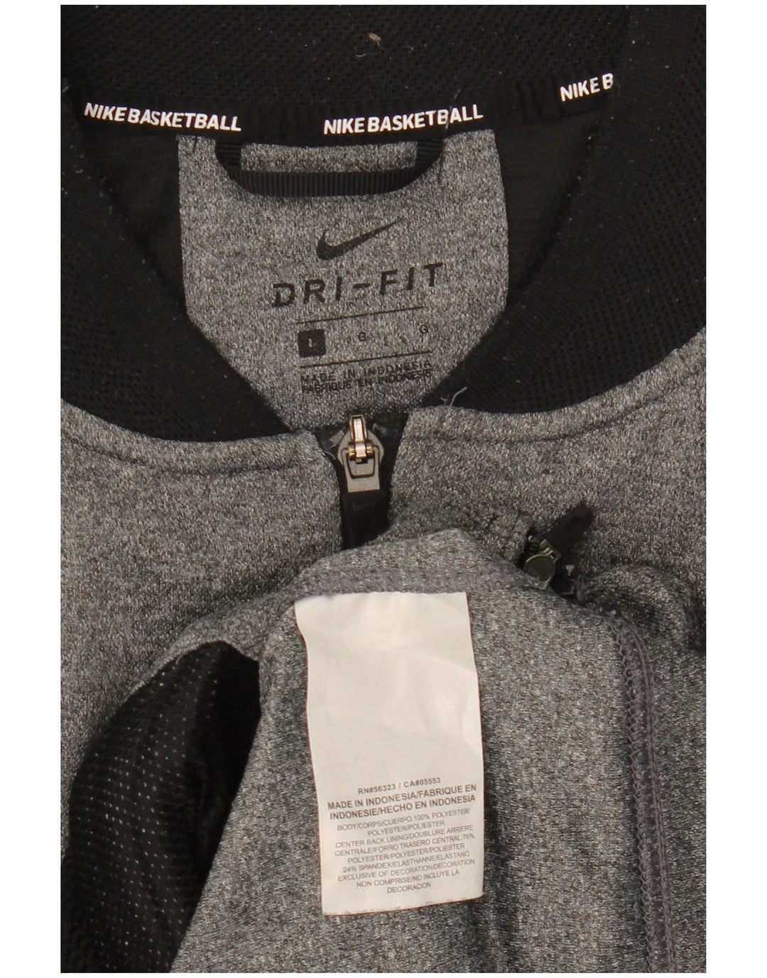 Męska kurtka dresowa Nike Dri Fit, duża, szara, poliestrowa