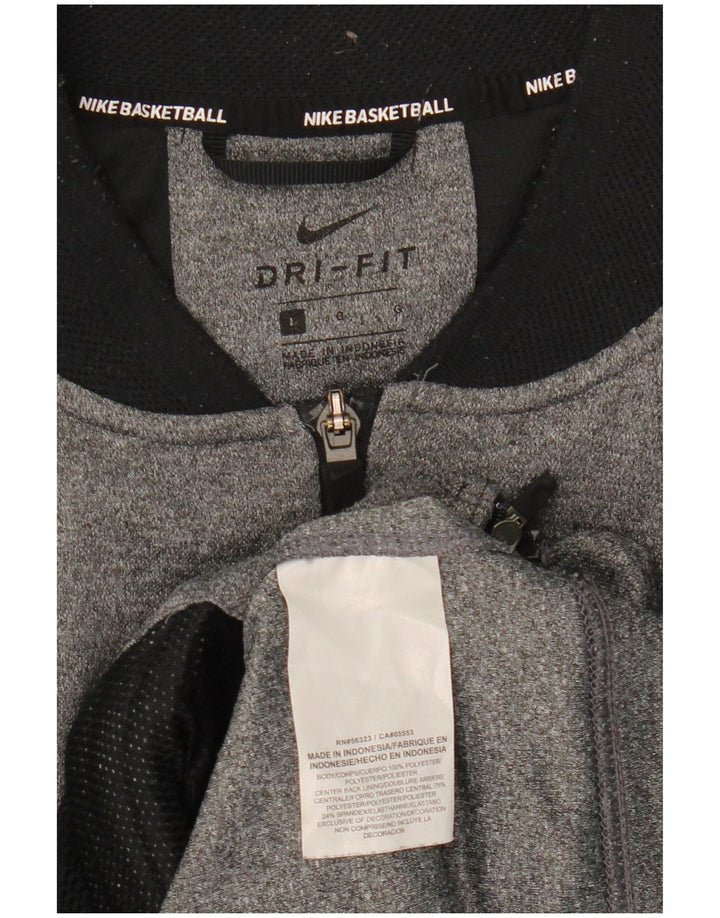 Męska kurtka dresowa Nike Dri Fit, duża, szara, poliestrowa